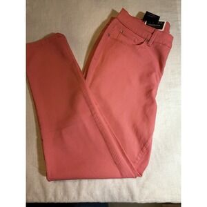 Charter Club Bristol Skinny Ankle Jeans Womens 16 Coral Pink Stretch Denim